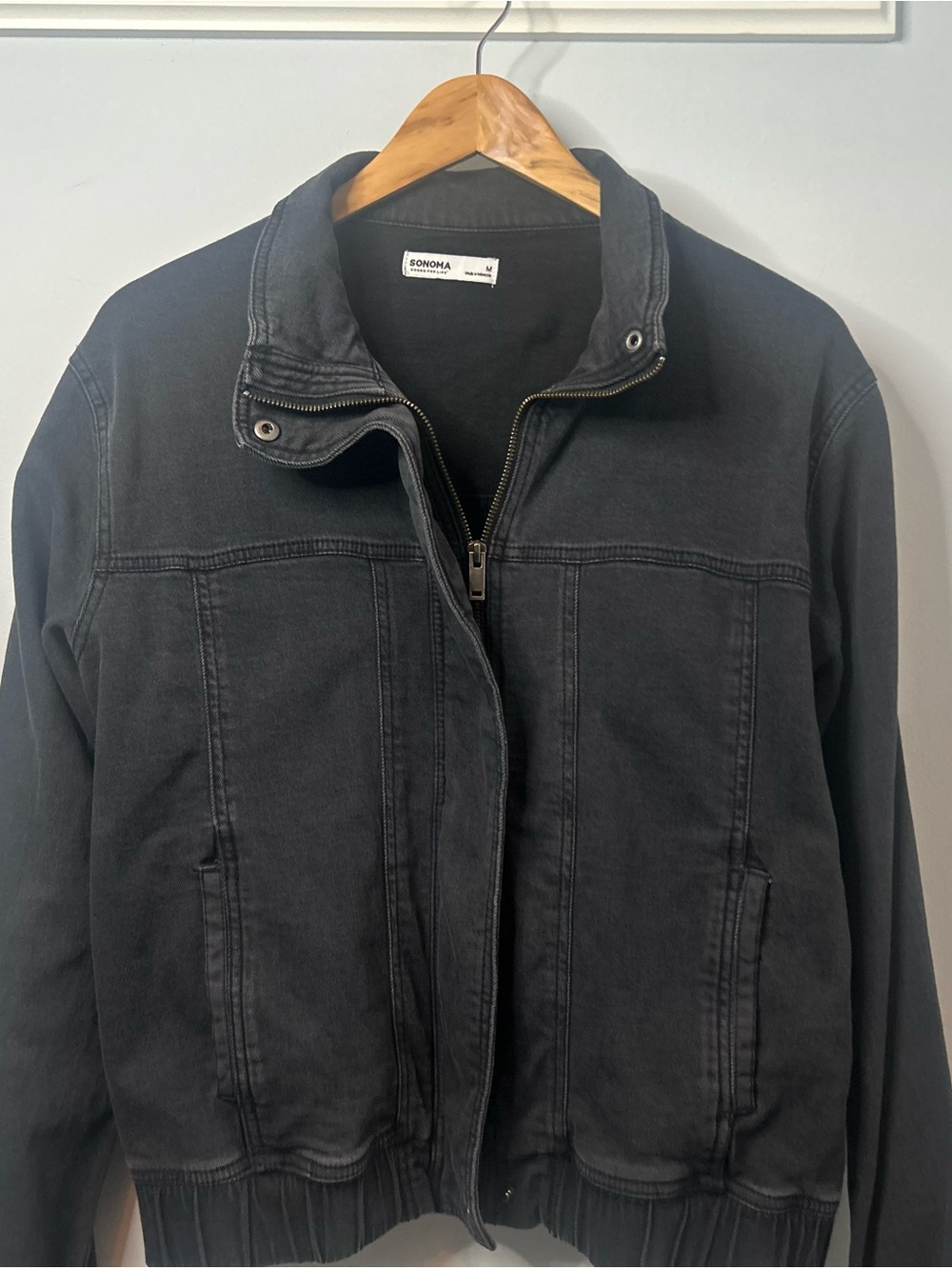 Sonoma Black Denim Bomber Jacket